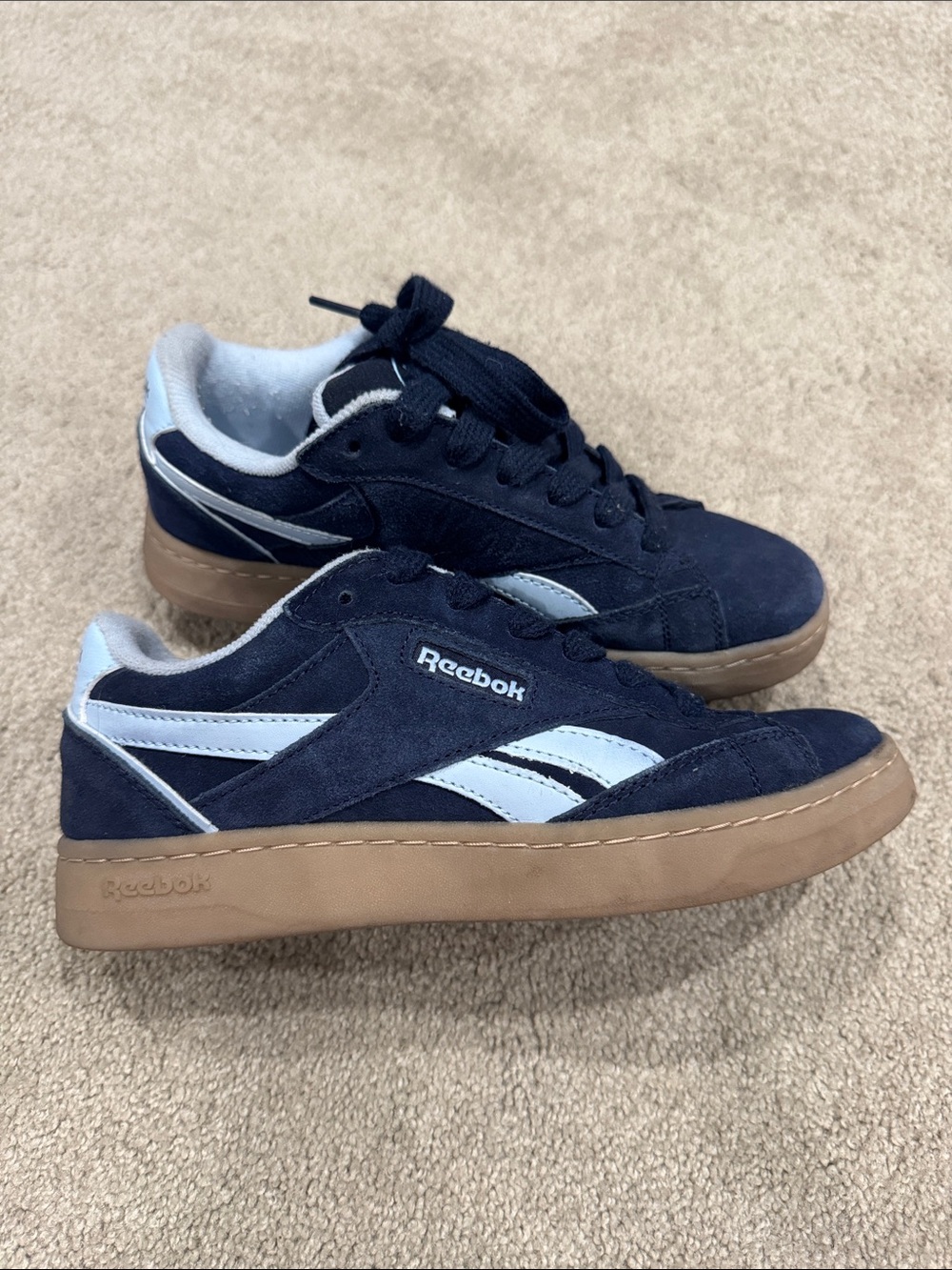 Reebok Navy Suede Sneakers